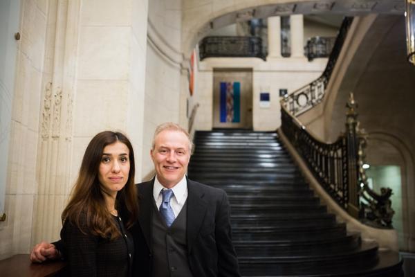 Nadia Murad talks with CSSC Director